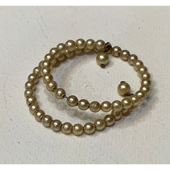 Cultured Pearls Bracelet Small Expandable Memory Wire Wrap Custom Fit - Picture 7 of 15